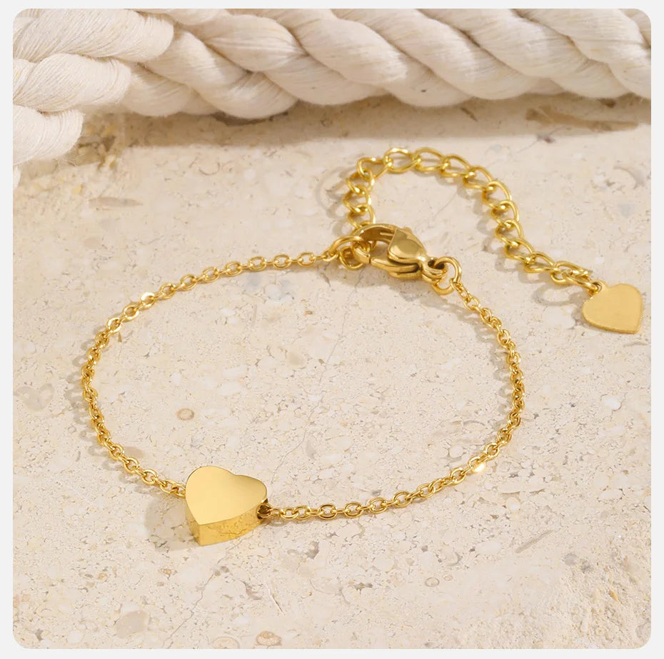 Tiny Heart Charm Anklets for Girls