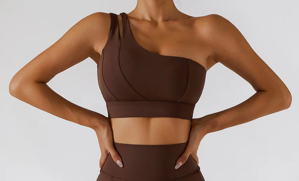 Sexy Women's Sports One Shoulder Bra