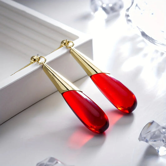 Red Water Drop Earrings