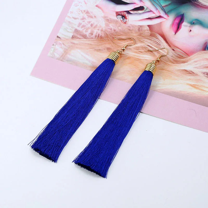 Vintage Ethnic Long Tassel Earrings