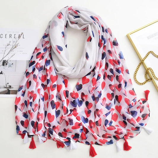Luxury Scarf Love hearts