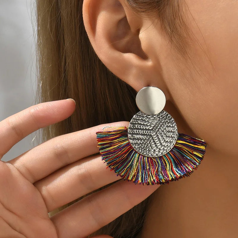 Rita Bohemian Big Tassel Dangle Fringe Female Earrings