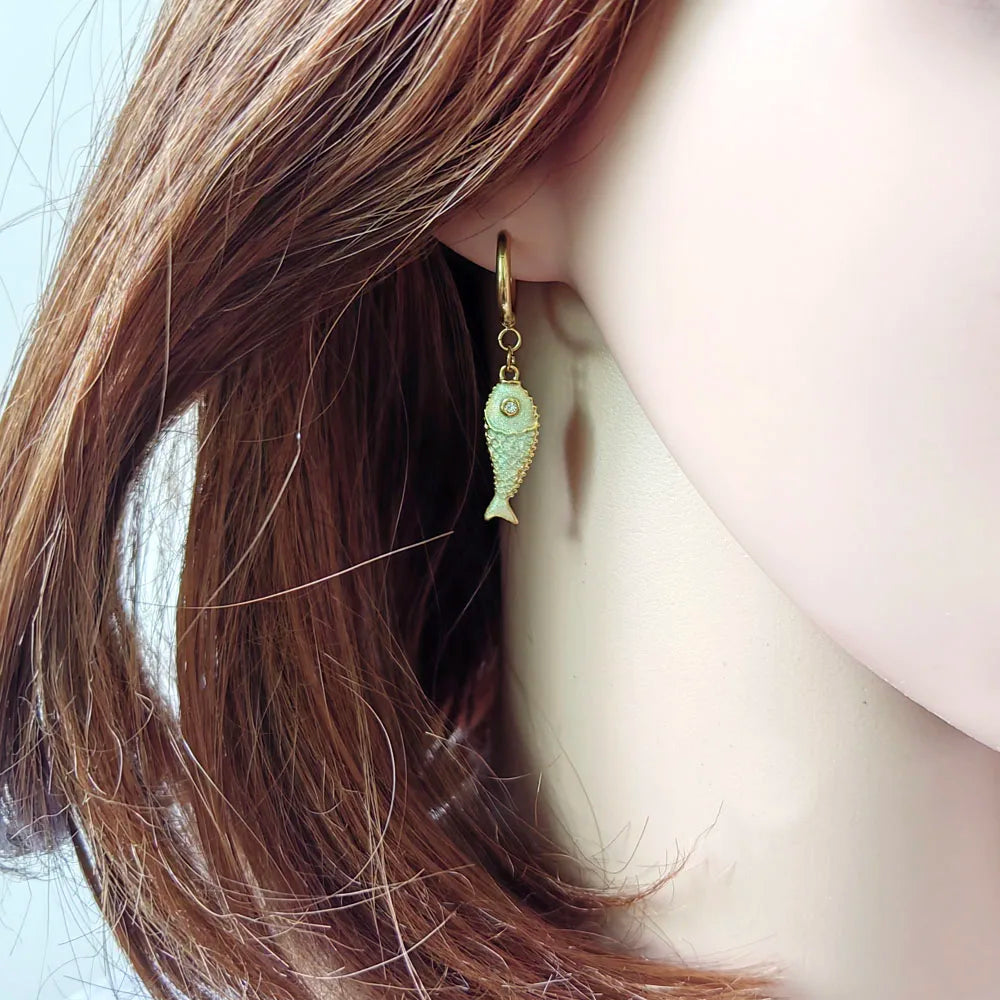 Joanna Stainless Steel Colourful Koi Fish Earrings For Women