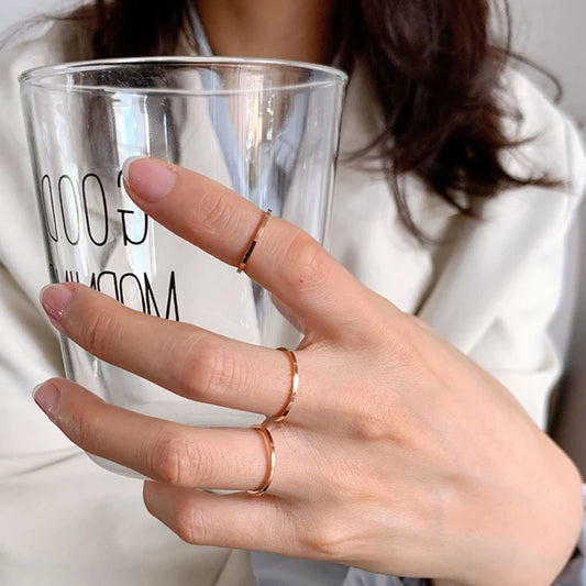 Fay Minimalist Stainless Steel Plated Thin Classic Combo Stacking Knuckle Rings