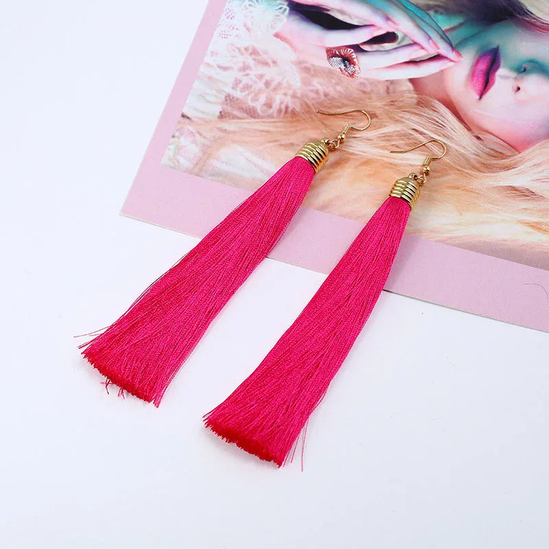 Vintage Ethnic Long Tassel Earrings