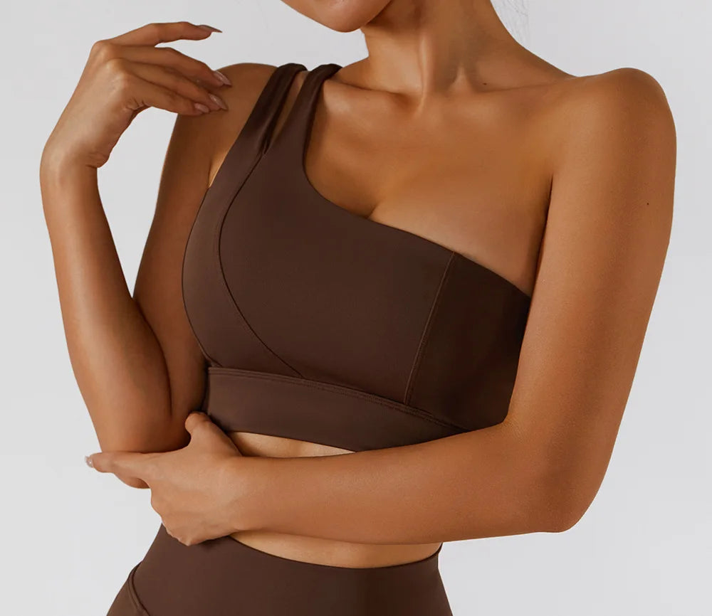 Sexy Women's Sports One Shoulder Bra