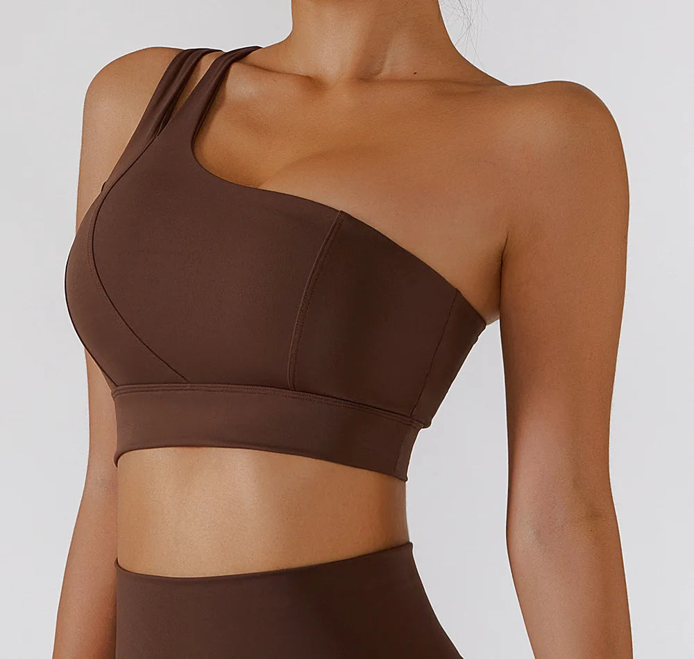 Sexy Women's Sports One Shoulder Bra