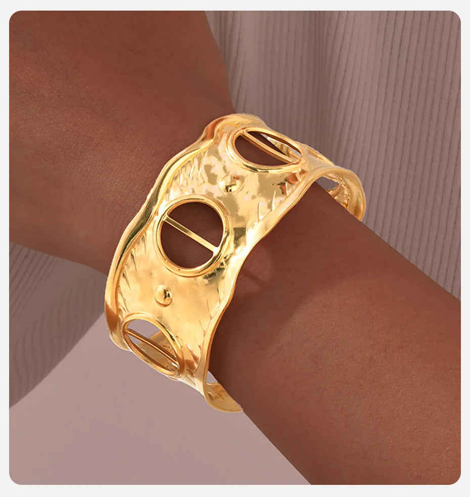 Lilly Silk Scarf Bangles With Pattern Stainless Steel