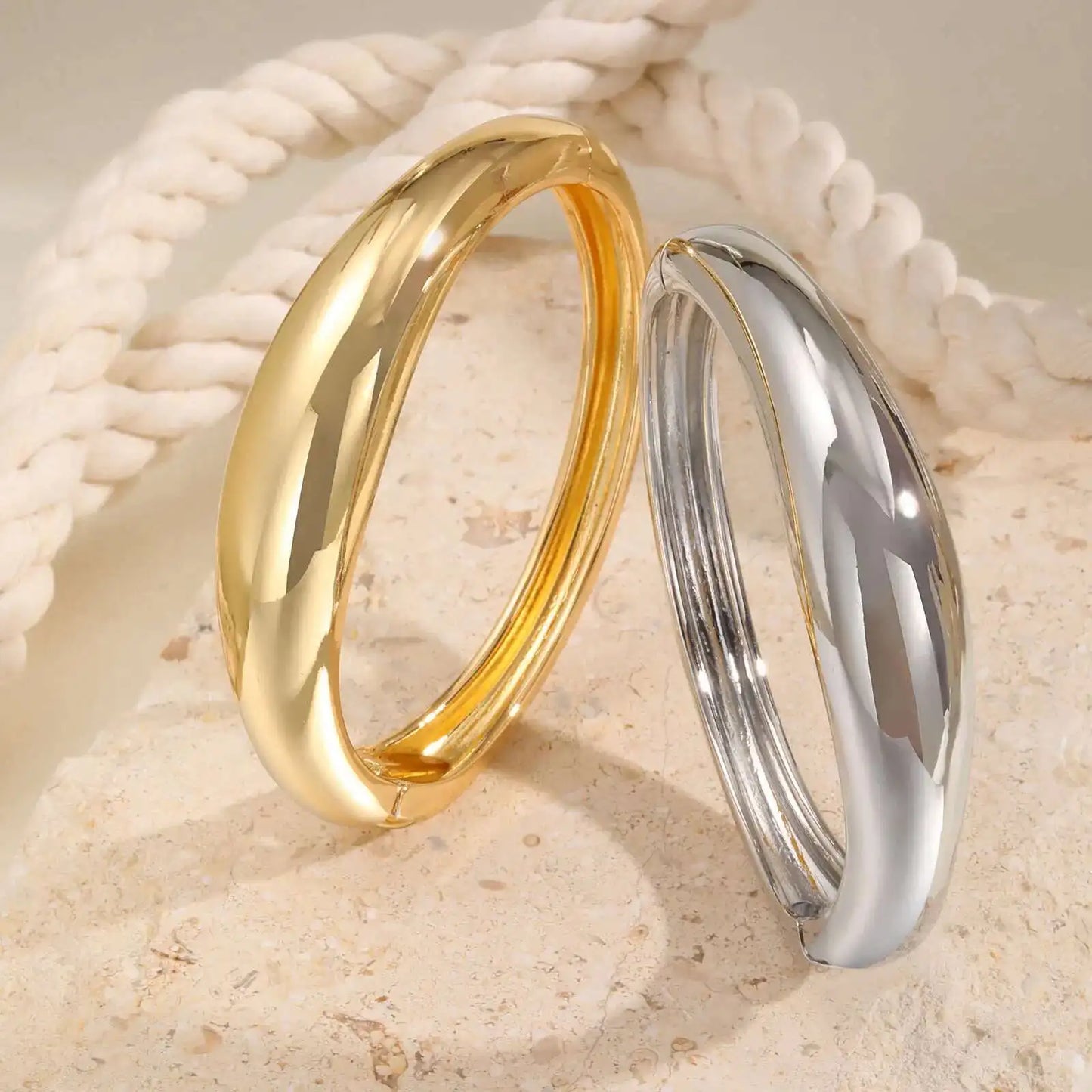 Open Spring Bangle Bracelet