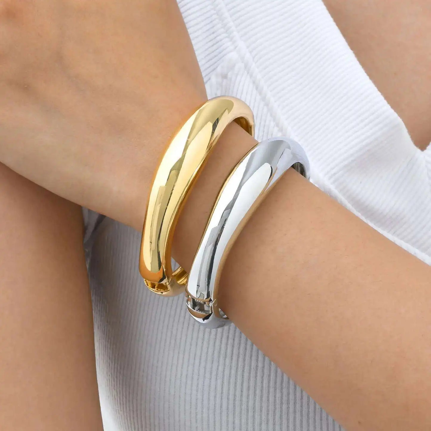 Open Spring Bangle Bracelet
