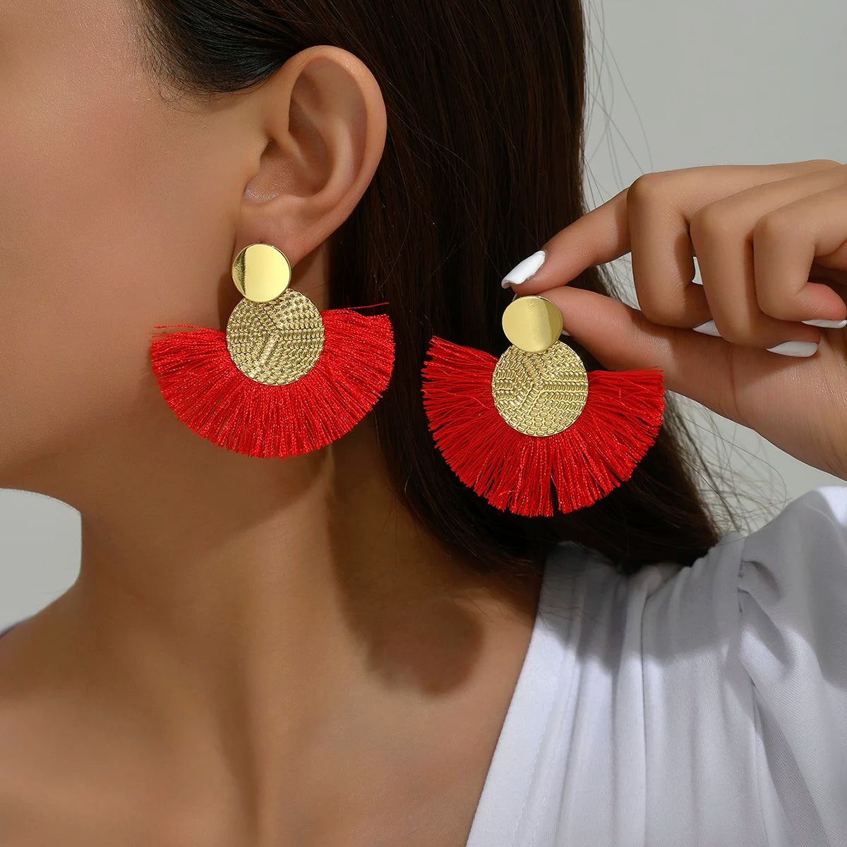 Rita Bohemian Big Tassel Dangle Fringe Female Earrings
