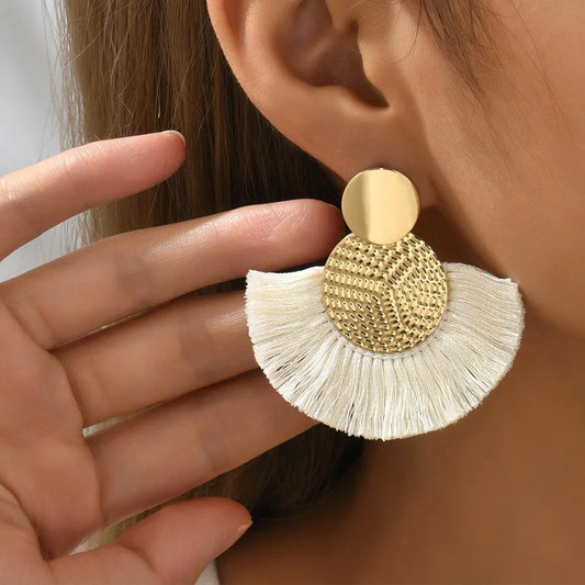 Rita Bohemian Big Tassel Dangle Fringe Female Earrings