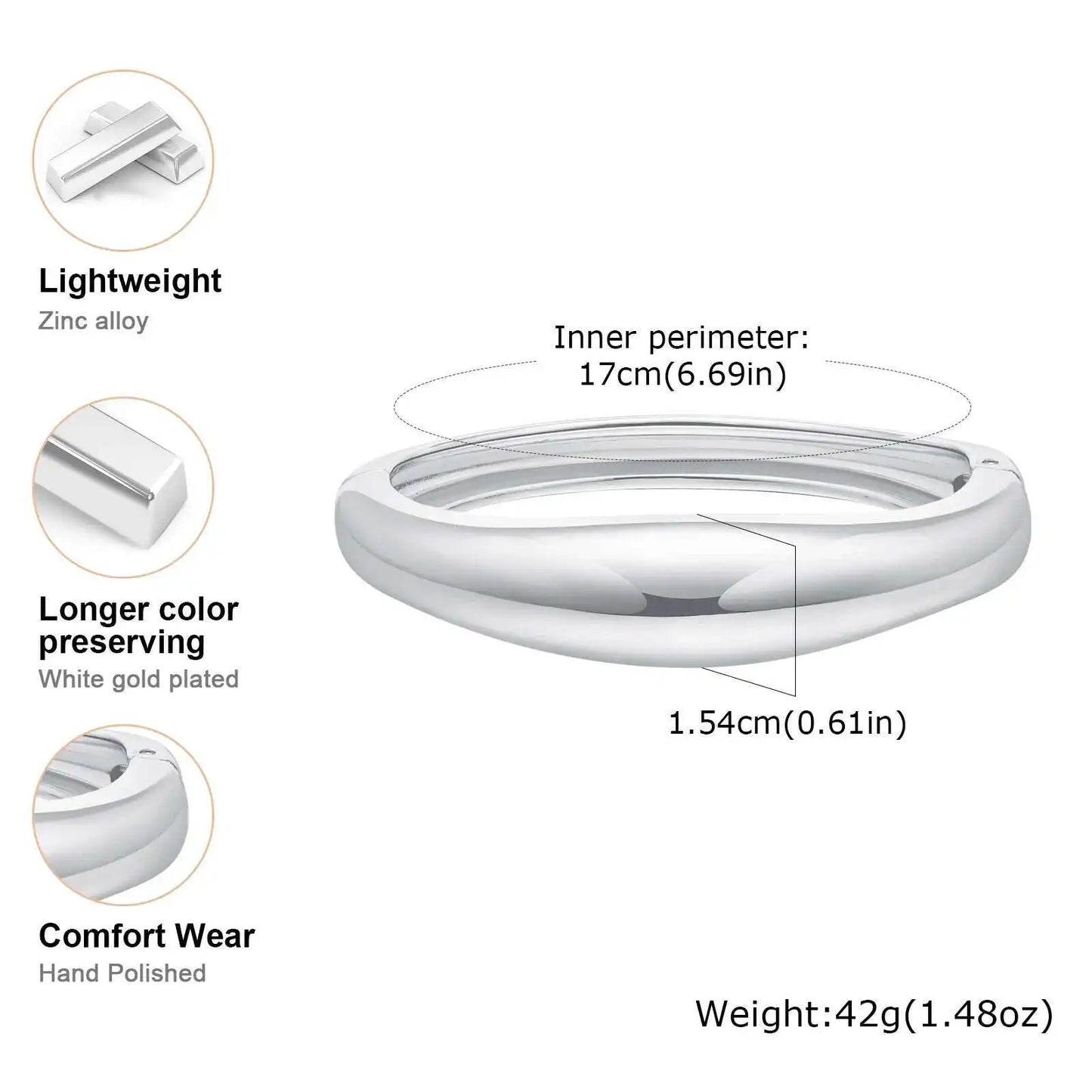 Open Spring Bangle Bracelet
